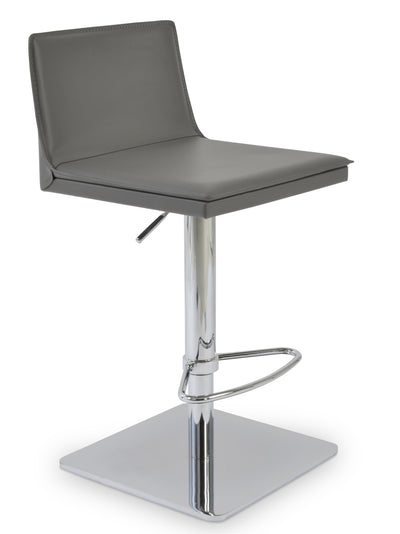 Tiffany - Piston Stools with Grey Bonded Leather Seat and Stainless Steel Piston Base by BNT sohoConcept - Devos Furniture Inc.