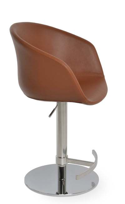 Tribeca - Piston Stool with Hazelnut PPM Seat and Stainless Steel Piston Base by BNT sohoConcept - Devos Furniture Inc.