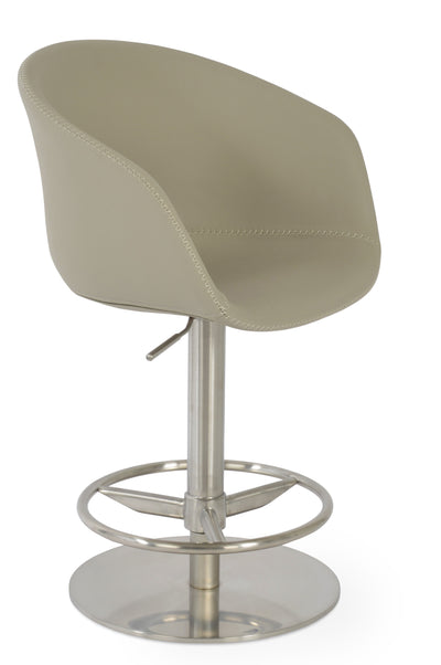 Tribeca - Piston Stool with Bone PPM Seat and Stainless Steel Piston Base by BNT sohoConcept - Devos Furniture Inc.