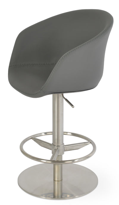 Tribeca - Piston Stool with Grey PPM Seat and Stainless Steel Piston Base by BNT sohoConcept - Devos Furniture Inc.