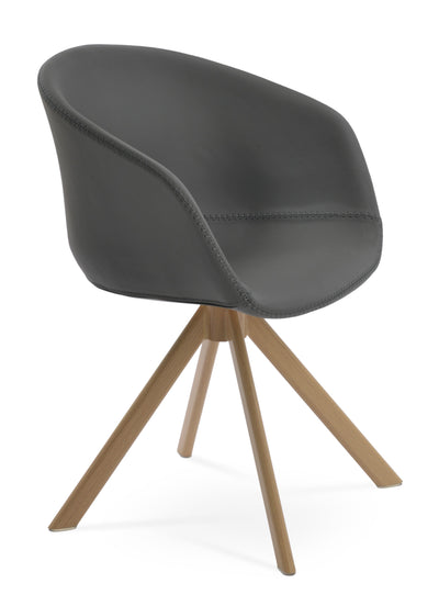 Tribeca - Sword Chair with Grey PPM Seat and Natural Veneer Base by BNT sohoConcept - Devos Furniture Inc.