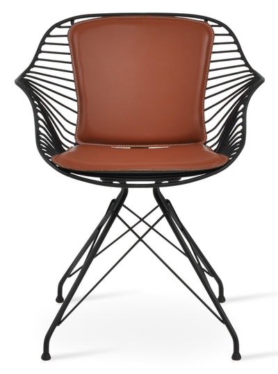 Zebra - Arm Chair with Cinnamon PPM Seat and Black Steel Base by BNT sohoConcept - Devos Furniture Inc.