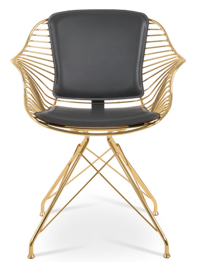 Zebra - Arm Chair with Grey PPM Seat and Brass Steel Base by BNT sohoConcept - Devos Furniture Inc.