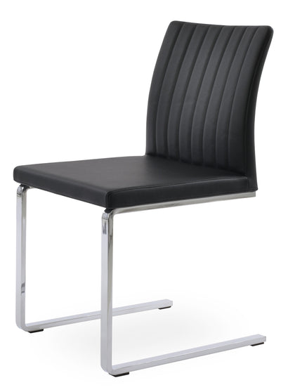Zeyno - Flat Chair with Black Leatherette Seat and Chrome Base by BNT sohoConcept - Devos Furniture Inc.