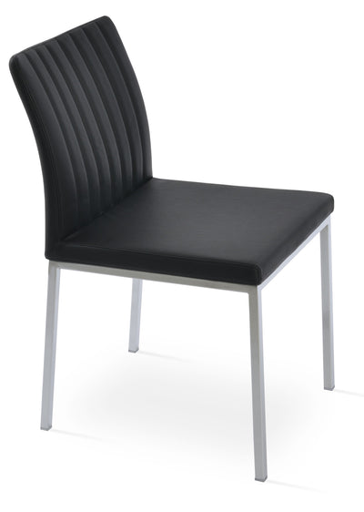 Zeyno - Metal Chair with Black Leatherette Seat and Chrome Base by BNT sohoConcept - Devos Furniture Inc.