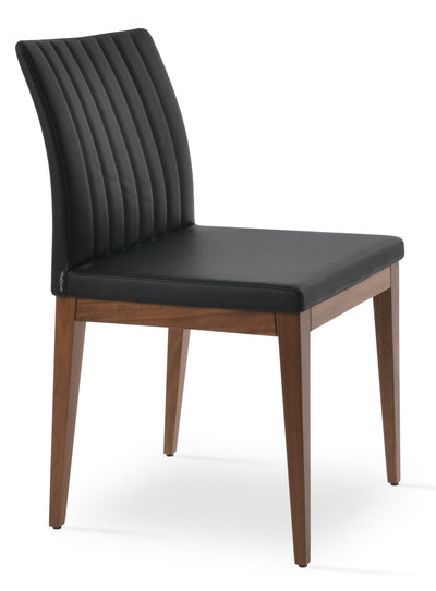 Zeyno - Wood Chair with Black Leatherette Seat and Beech Walnut Finished Wood Base by BNT sohoConcept - Devos Furniture Inc.