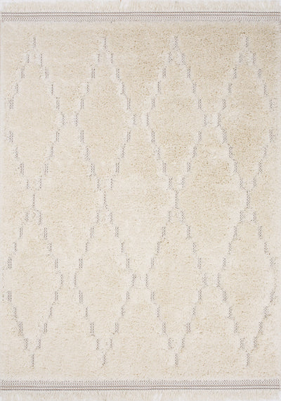 Novato Cream Diamond Shag Rug by Kalora Interiors - Devos Furniture Inc.
