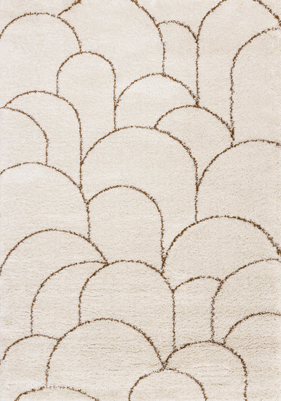 Maroq Cream Orange Rounded Hills Shag Rug by Kalora Interiors - Devos Furniture Inc.
