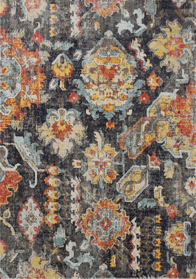 Sara Grey Blue Yellow Ornamental Rug by Kalora Interiors - Devos Furniture Inc.