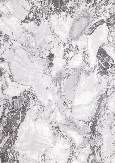 Intrigue White Grey Marble Swirl Rug by Kalora Interiors - Devos Furniture Inc.