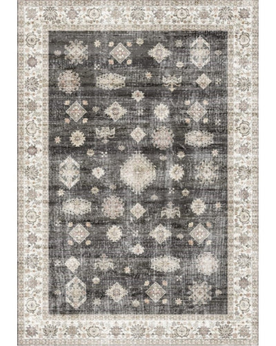 Aura Washable Spill Proof Charcoal Beige Multi Area Rug by Viana - Devos Furniture Inc.