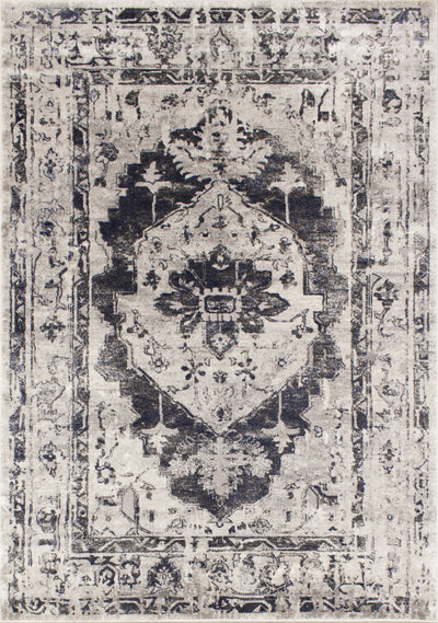 Chorus Grey Blue Elegant Border Rug by Kalora Interiors - Devos Furniture Inc.