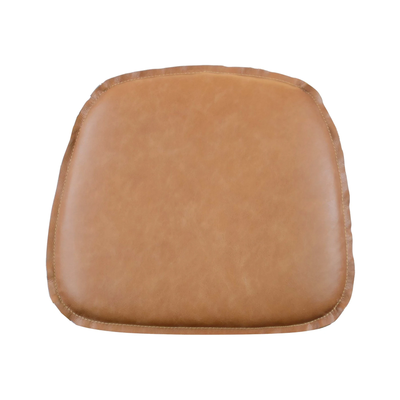 Metal Crossback Leather Cushion Seat | Cognac | by LH Imports - Devos Furniture Inc.
