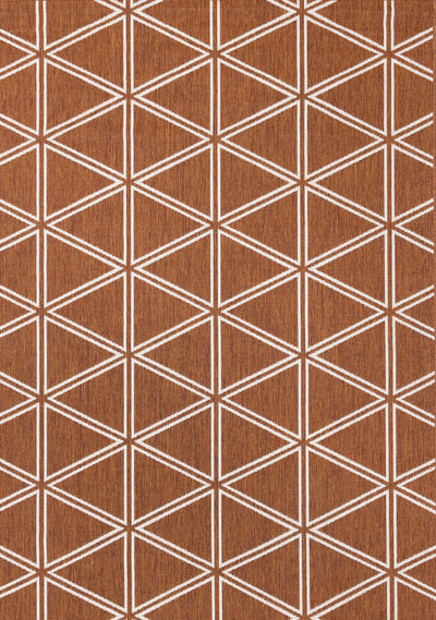 Bristol Orange White Geometric Triangle Rug by Kalora Interiors - Devos Furniture Inc.