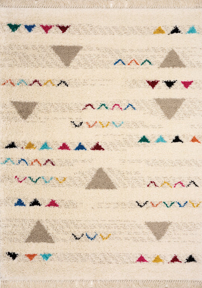 Bora Cream Grey Pink Red Yellow Blue Southwest Shag Rug by Kalora Interiors - Devos Furniture Inc.