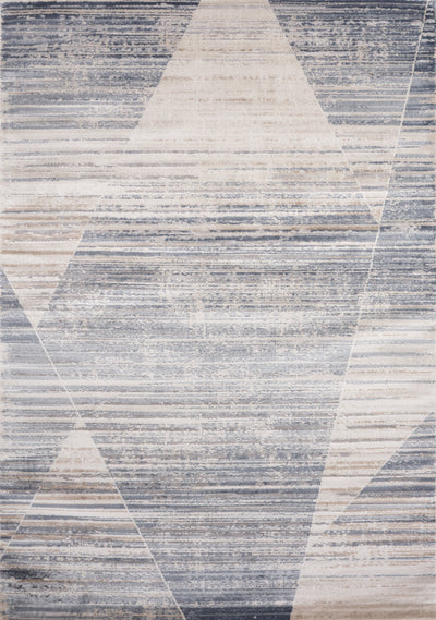 Chorus Beige Blue Distressed Geometric Rug by Kalora Interiors - Devos Furniture Inc.