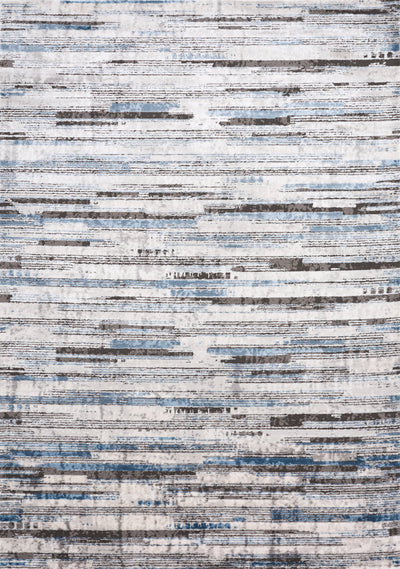 Darcy Cream Grey Blue Sparkling Striped Rug by Kalora Interiors - Devos Furniture Inc.