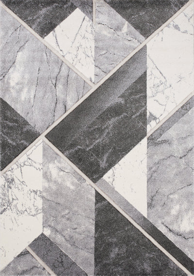 Soho Grey White Geometric Marble Rug by Kalora Interiors - Devos Furniture Inc.