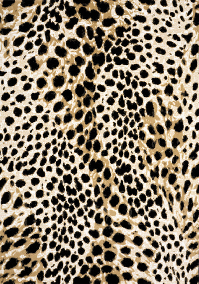 Claro Black Beige Leopard Print Plush Rug by Kalora Interiors - Devos Furniture Inc.