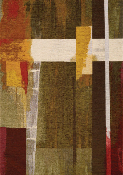 Cathedral Earth Toned Patchwork Rug by Kalora Interiors - Devos Furniture Inc.