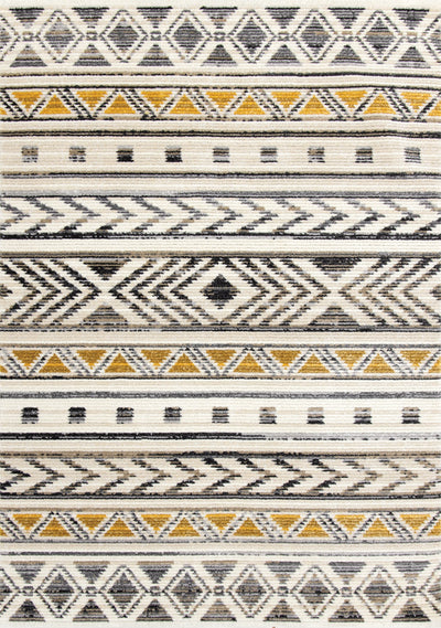 Calabar Cream Grey Yellow Tribal Rug by Kalora Interiors - Devos Furniture Inc.