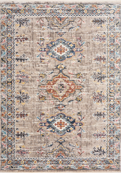 Evora Beige Rust Blue Contemporary Medallion Rug by Kalora Interiors - Devos Furniture Inc.